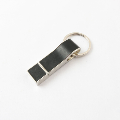 Movimentação instantânea de couro preta de USB com velocidade chave USB 2,0 e 3,0 de Ring Good Make Logo Fast