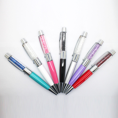 Microplaqueta instantânea do UDP do metal transparente brilhante do recipiente de Crystal Can Writing Pen Usb