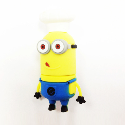 Molde aberto de PVC personalizado pelo personagem de desenho animado Minions Usb 2.0 e 3.0 rápido