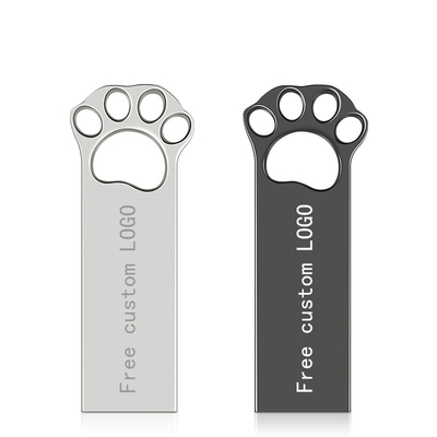 Velocidade instantânea da movimentação 2,0 128GB 256GB 15MB/S de Paw Shapes Metal USB do cão