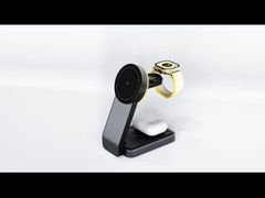 Rádio dobrável que carrega 3 em uma carga rápida 15W preto e branco